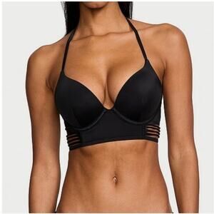 VS Archives Swim Bikini Top Victoria Secret Strappy Sided Bombshell Push Up 34DD